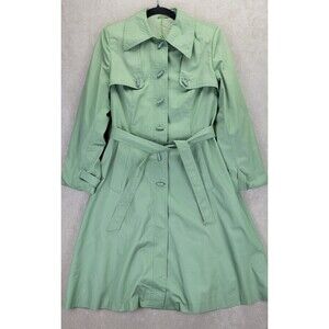 Vintage Dannimac Womens Trench Coat Green Size Medium See Measurements